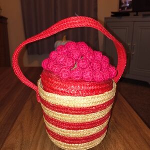 Raspberry Basket Handbag